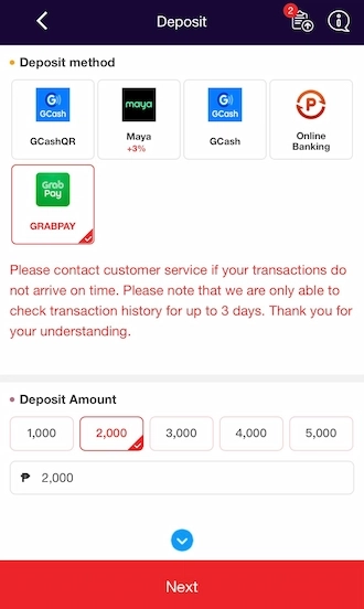 Select GrabPay