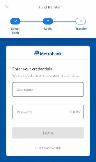 Log in to your bank's secure page