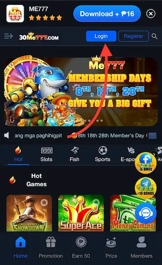 Step 2: On our official betting site by clicking the "Login" button